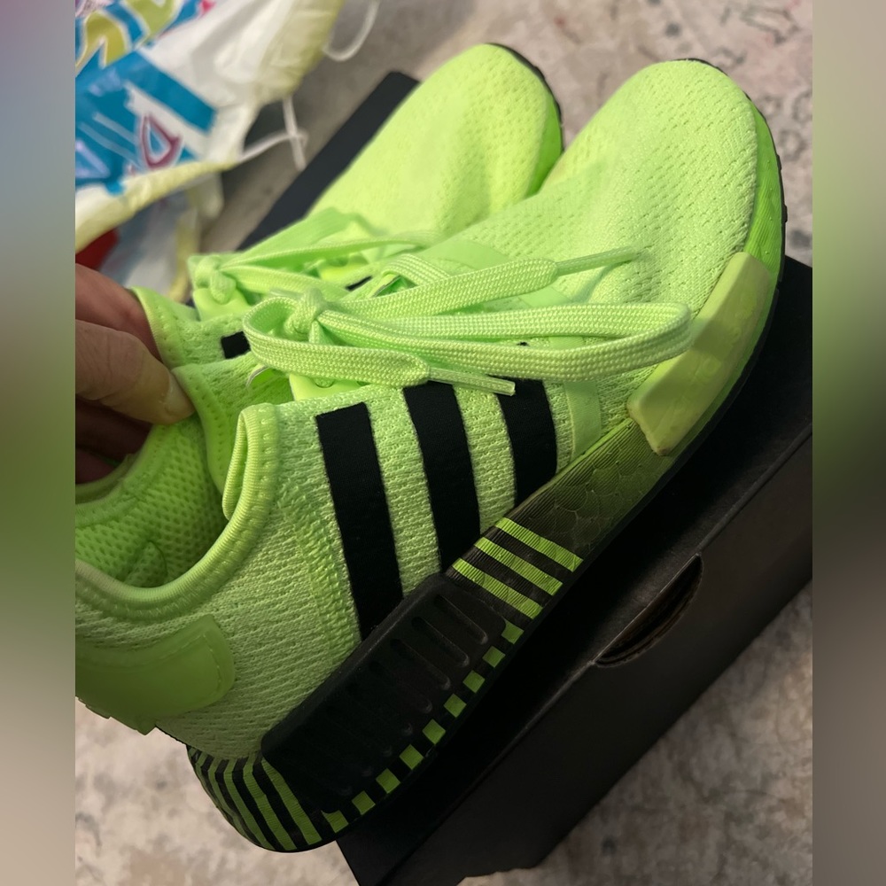 Women’s neon lime green adidas